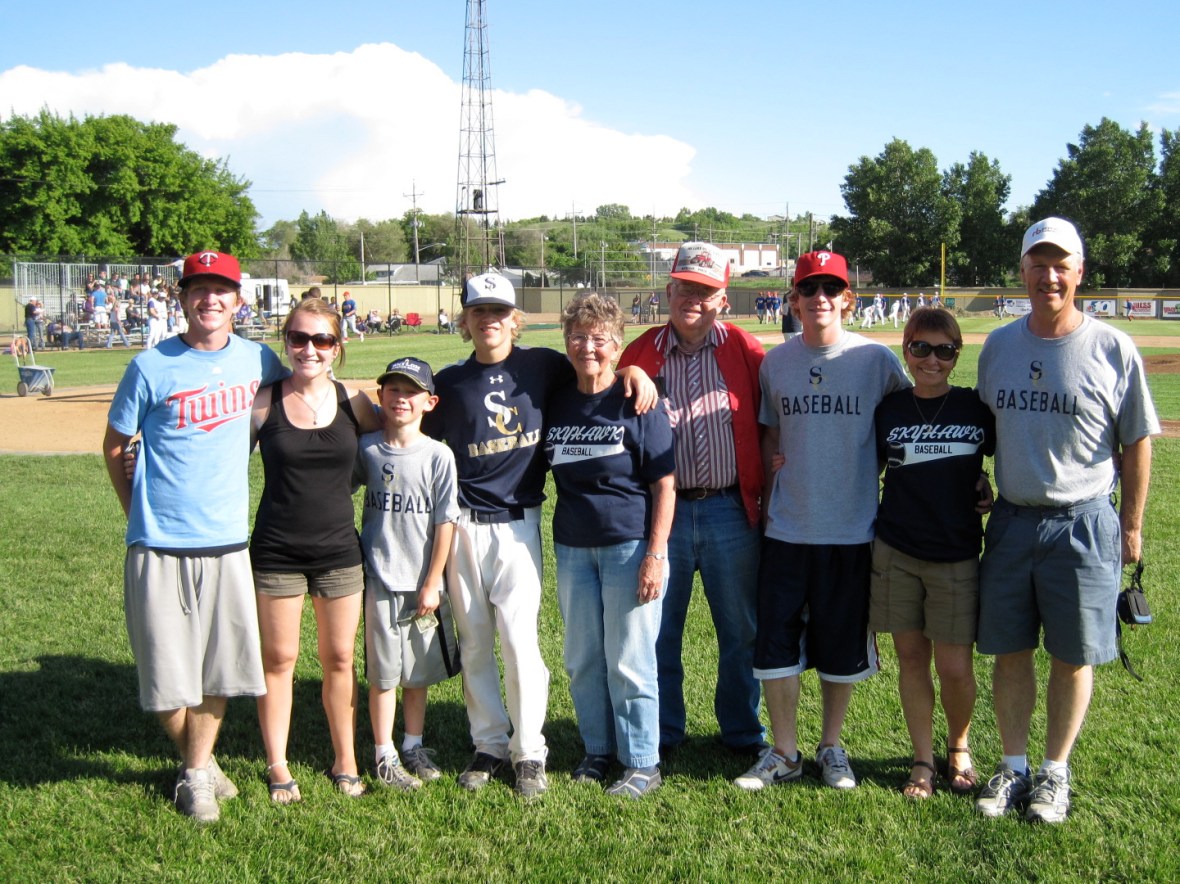 Grandma Marilyn (center) with Grandpa Wayne and some of her own biggest fans